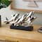 15.5" Silver Ceramic Dolphin Sculpture with Black Block Base